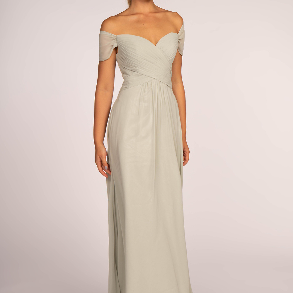 new Off Shoulder Long Chiffon A-Line Dress GL2550